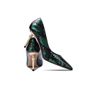 2019 High Heel Stiletto Women's Pumps Green Leather x19-c135c Ladies Wedding Bride Shoes Heels for women custom